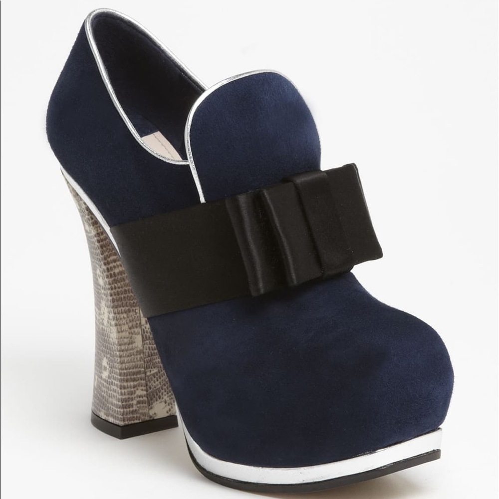 MIU MIU Bow Front Platform Bootie